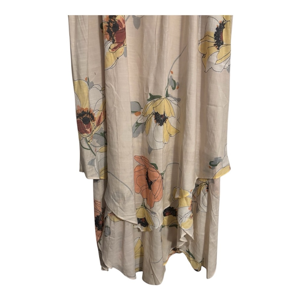 NWOT Women's Luxology Sleeveless Floral Dress Hi Low Key Hole Neck Size Large - Picture 3 of 10